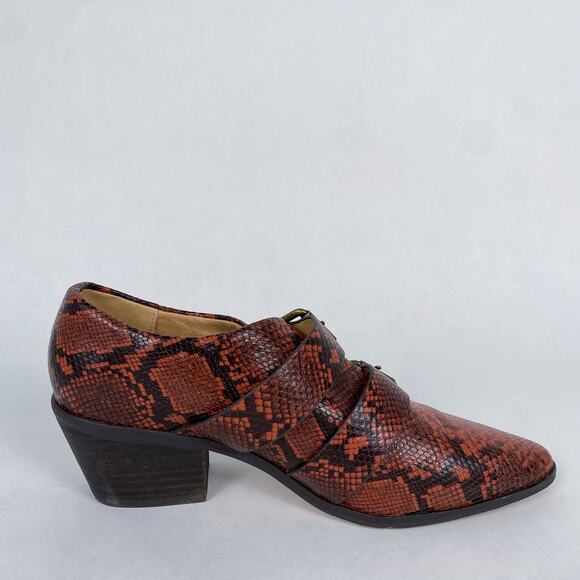 Splendid Carla Snakeskin Ankle Buckle Booties 7.5 - Picture 3 of 7